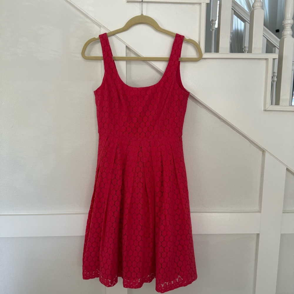 Donna Morgan Pink Dress Lace Square Neck Sleeveless size 2